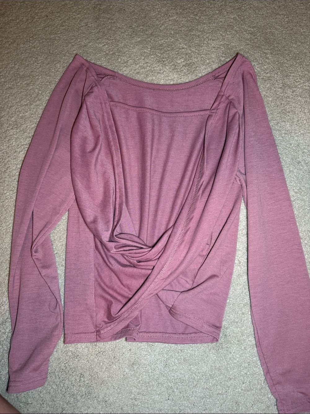 Women’s Rose Pink Open Back Long Sleeve Top